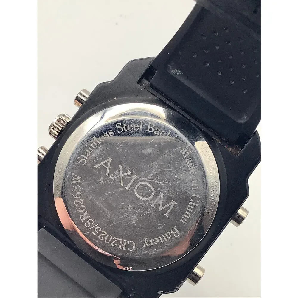 AXIOM Mens Tactical Digital Analog Dual Display Watch 52mm Black Resin
